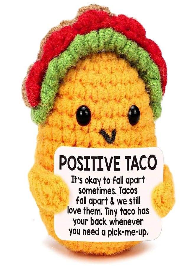 CoolShef تاكو كروشيه إيجابي من كول شيف | ألعاب كروشيه يدوية الصنع للاسترخاء والإلهام للنساء والطالبات وزميلات العمل | رفيق مثالي لإضفاء البهجة على المنزل والمكتب - Image 1